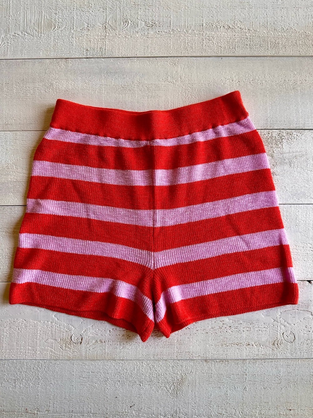 FP Beach Striped Orange & Pink/Purple Knit Women’s Shorts Medium